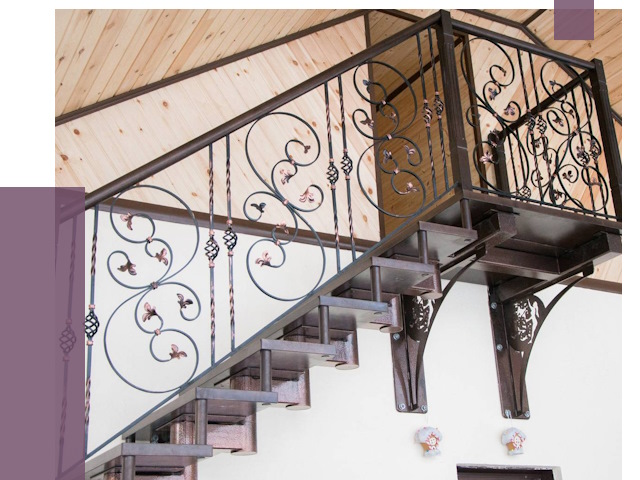 Кованые лестницы в Костомукше от 79576 руб. под ключ
