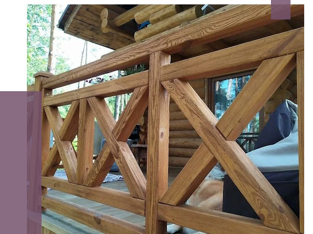 Деревянные перила под ключ в Костомукше от 7652 руб. 