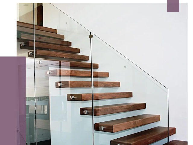 Стеклянные перила для лестницы в Костомукше от 14793 руб.