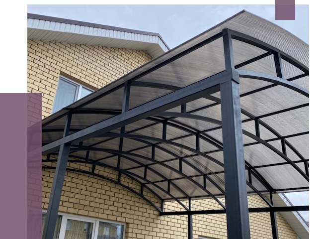 Монтаж козырьков в Костомукше от 11477 руб. | ПРОЛЁТ-Ктм