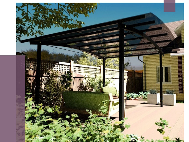 Навесы для террасы в Костомукше от 13008 руб. под ключ | ПРОЛЁТ-Ктм