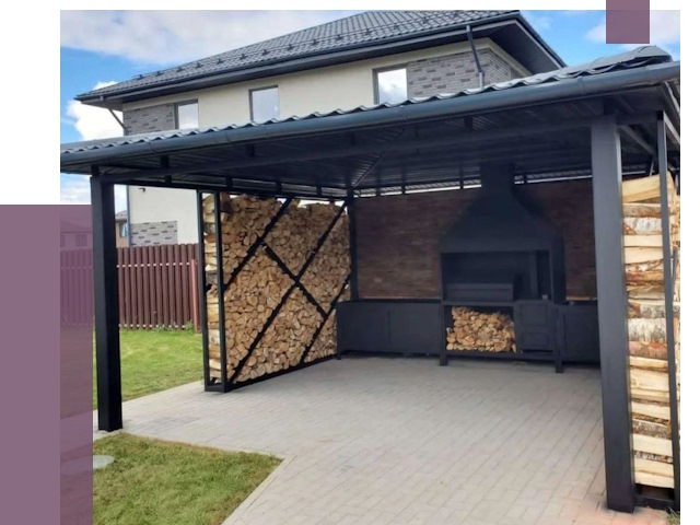 Навесы для барбекю в Костомукше от 12701 руб. под ключ | ПРОЛЁТ-Ктм