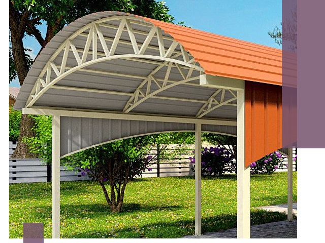 Навесы из профнастила под ключ в Костомукше — установка и монтаж