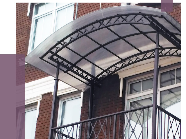 Козырьки над балконом в Костомукше от 8621 руб.  | ПРОЛЁТ-Ктм