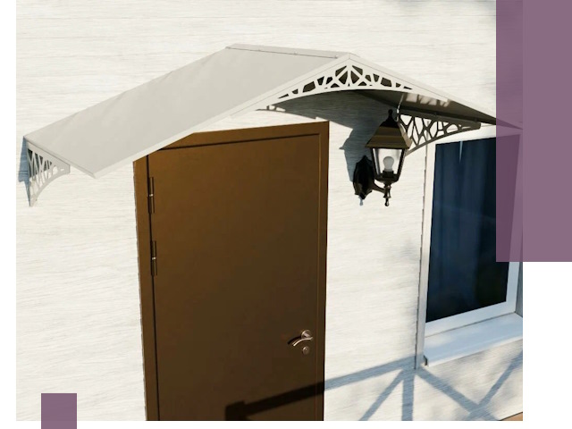 Металлические козырьки на входы и террасы в Костомукше