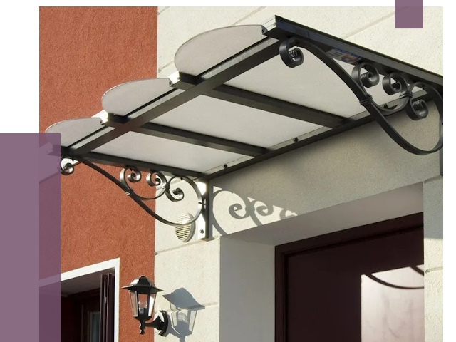 Односкатные козырьки в Костомукше от 8366 руб.  | ПРОЛЁТ-Ктм