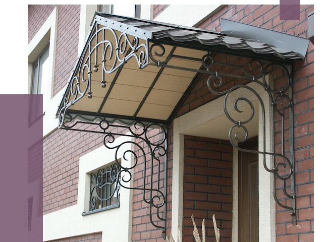 Двускатные козырьки в Костомукше под ключ от 12753 руб.