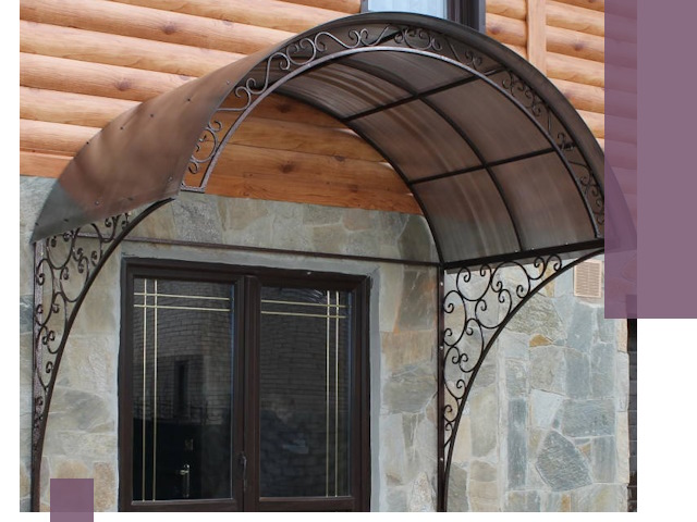 Арочные козырьки под ключ в Костомукше: изготовление и монтаж